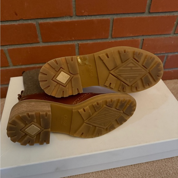 Chloe Chestnut and Taupe Ankle Booties - Picture 3 of 5